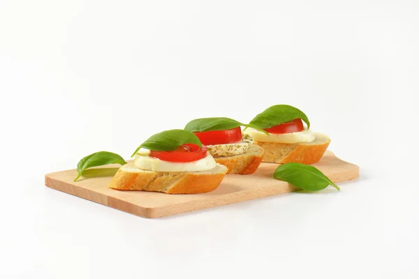 Canapés de tomate Mozzarela — Foto de Stock