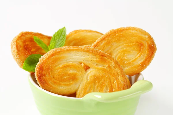 Palmiers - prăjituri de patiserie cu puf — Fotografie, imagine de stoc