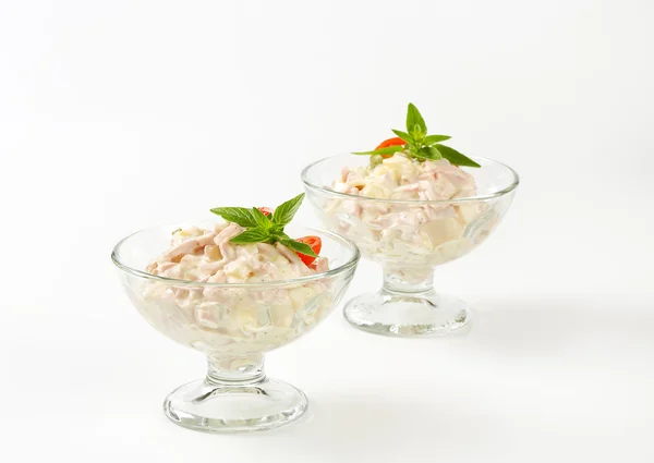 Ham en aardappel salade — Stockfoto