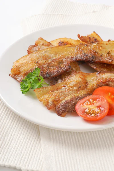 Pan bacon de porco lado frito — Fotografia de Stock