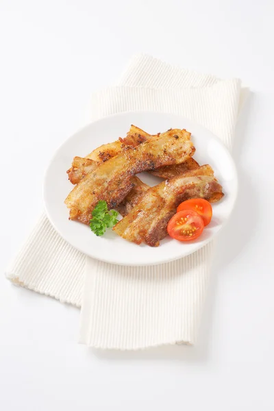 Pan bacon de porco lado frito — Fotografia de Stock