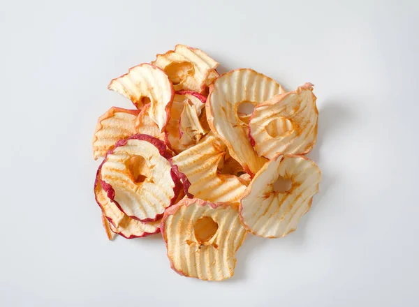 Tas Tranches Pommes Séchées Croustilles Anneaux Pommes — Photo