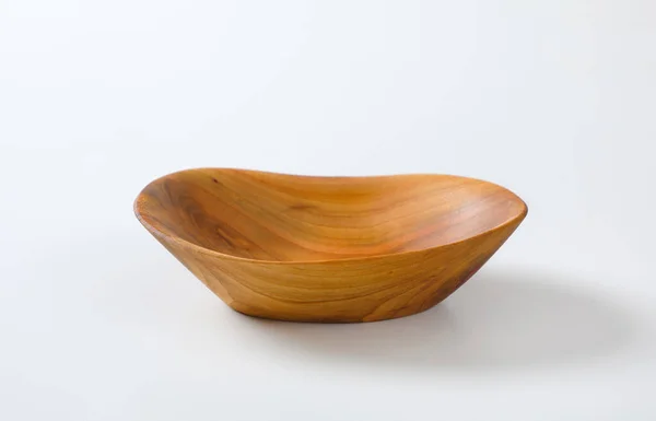 船形天然木碗 — 图库照片