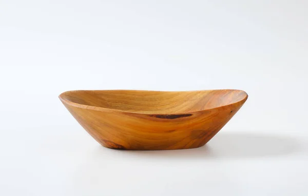 Boat Shaped Natural Wood Bowl — Stock Photo, Image