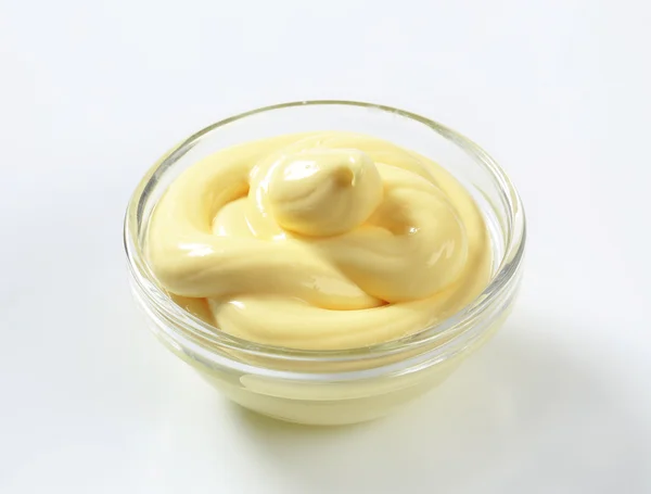 Bowl of mayonnaise salad dressing — Stock Photo, Image