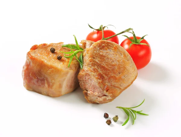 Gebratene Schweinemedaillons — Stockfoto