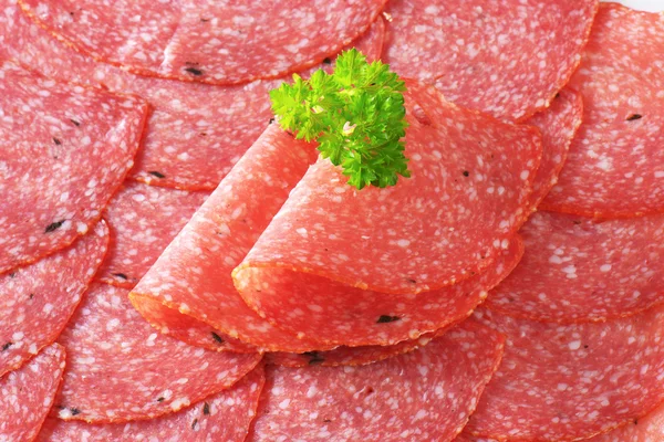 Salame affettato — Foto Stock