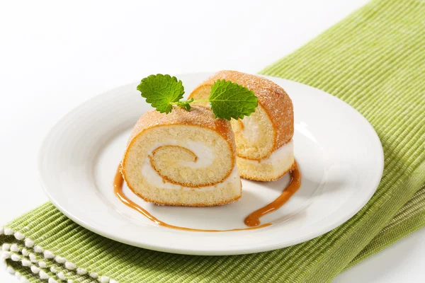 Plastry swiss roll — Zdjęcie stockowe