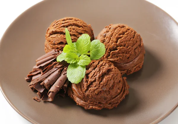 Sorvete de chocolate duplo — Fotografia de Stock