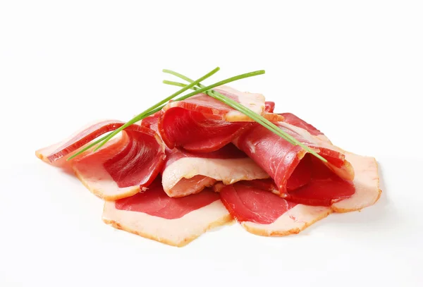 Smoked duck breast slices — Stock Photo, Image