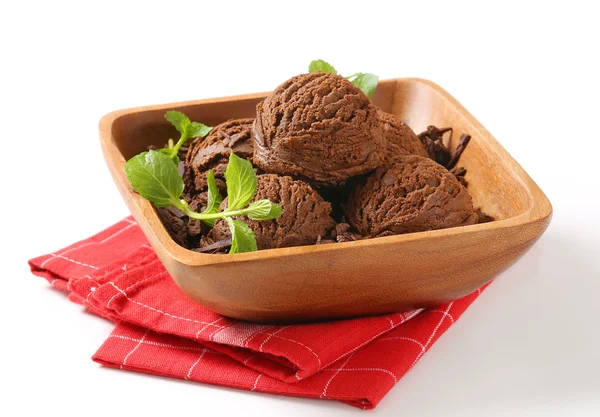 Colheres de sorvete de chocolate — Fotografia de Stock