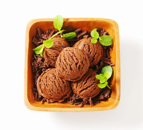 Boules de crème glacée au chocolat — Photo