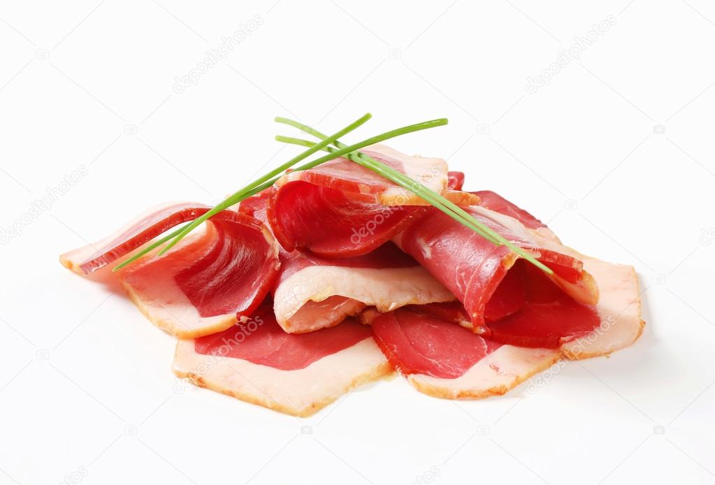 Smoked duck breast slices