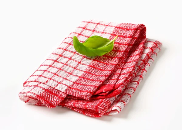 红色和白色的厨房茶巾 — 图库照片