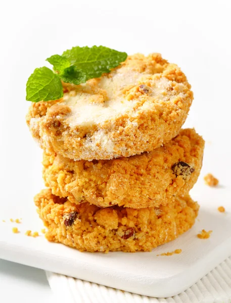 Kruimelig maïsmeel en amandel cookies — Stockfoto