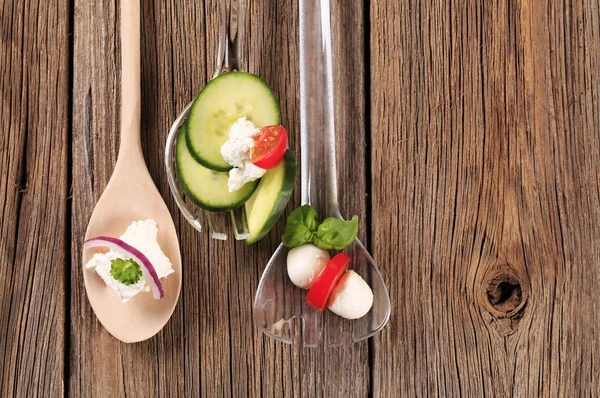 Queso fresco y verduras — Foto de Stock