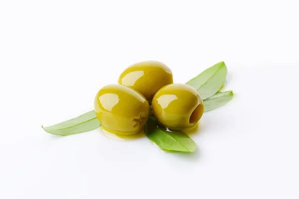 Pitted green olives — Stock Photo, Image