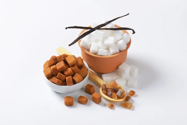 Diversi tipi di zucchero — Foto Stock