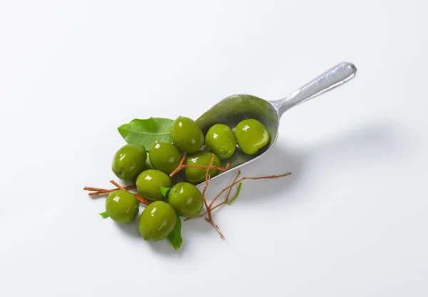 Świeże zielone oliwki — Zdjęcie stockowe