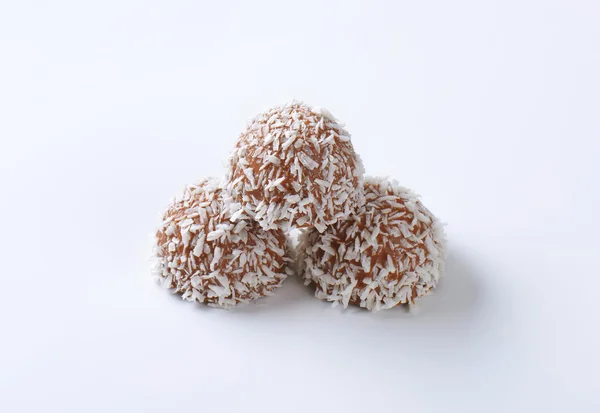 Chocolate coconut truffles — Stock Photo, Image