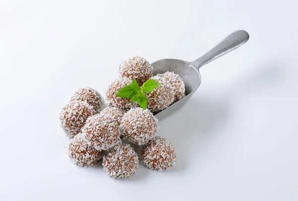 Chocolate coconut truffles — Stock Photo, Image