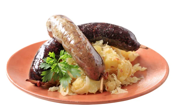 Blood sausage and white pudding — Stock Photo, Image