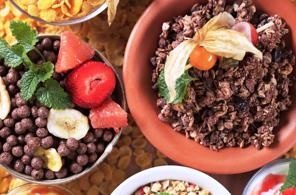 Variety of breakfast cereal — Stock Photo, Image