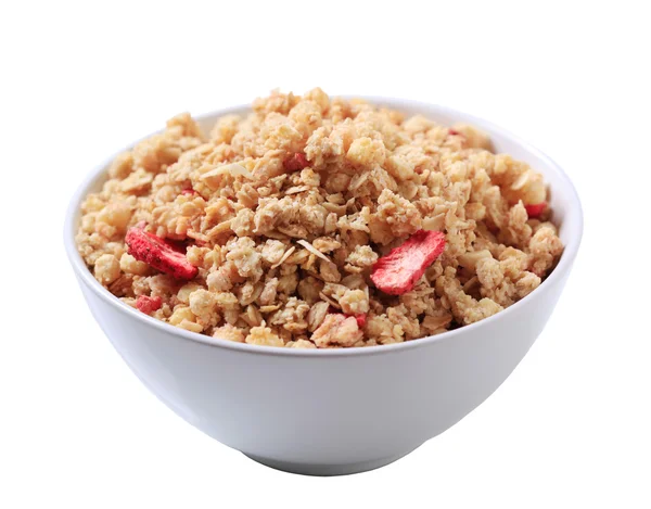 Aardbei amandel muesli granen — Stockfoto