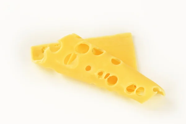 Thin slice of Swiss cheese — Stock Photo, Image