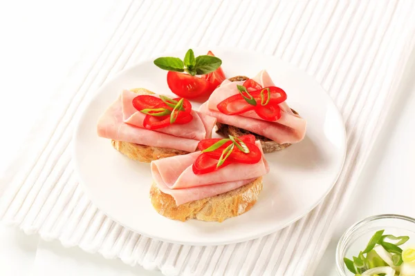 Ham sandwiches — Stock Photo, Image