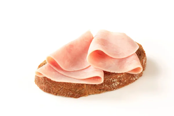Otevřené čelí šunkový sendvič — Stock fotografie