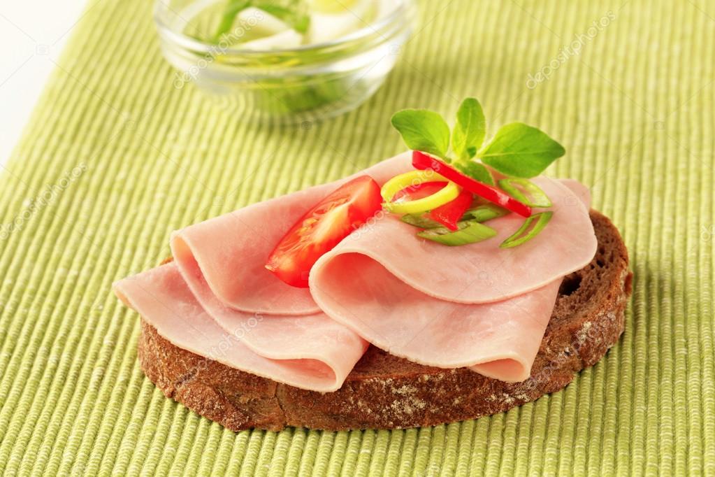 Open faced ham sandwich Stock Photo by ©ajafoto 64480129