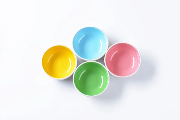 Empty colored bowls — Stock Photo, Image