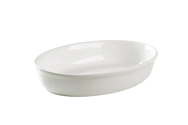 Deep oval porcelain dish — Stock Photo, Image