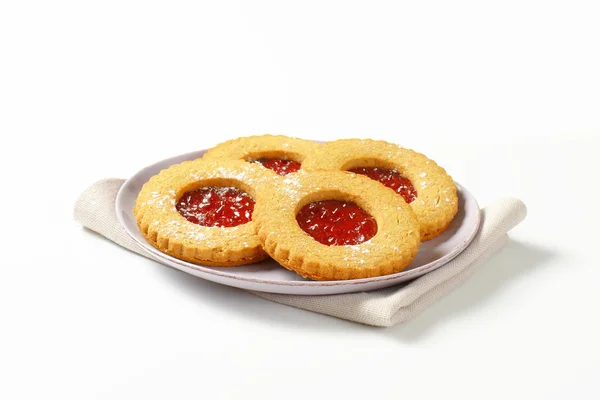 Round Linzer cookies — Stock Photo, Image