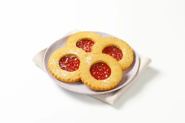 Round Linzer cookies — Stock Photo, Image