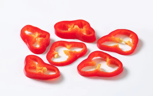 Pimiento rojo en rodajas — Foto de Stock