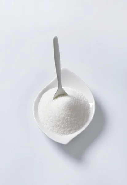 Bowl of granulated sugar — Stock Photo, Image