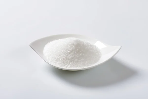 Bowl of granulated sugar — Stock Photo, Image