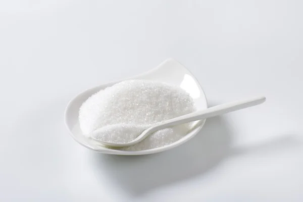 Bowl of granulated sugar — Stock Photo, Image