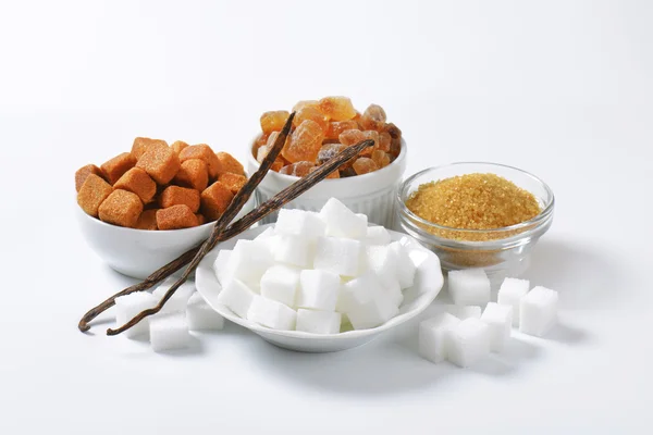 Various types of sugar — Stock Photo, Image