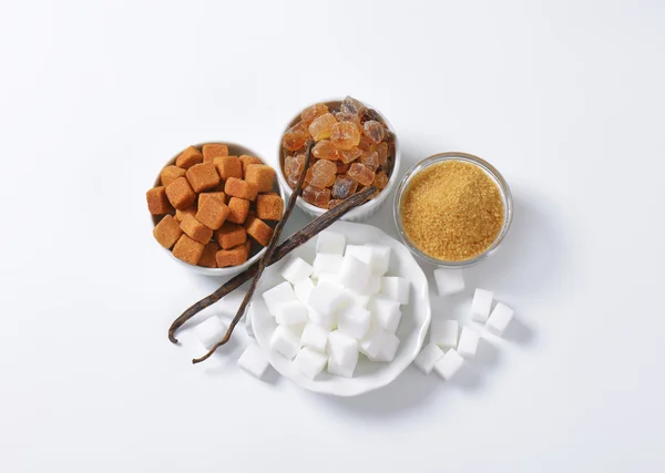 Various types of sugar — Stock Photo, Image