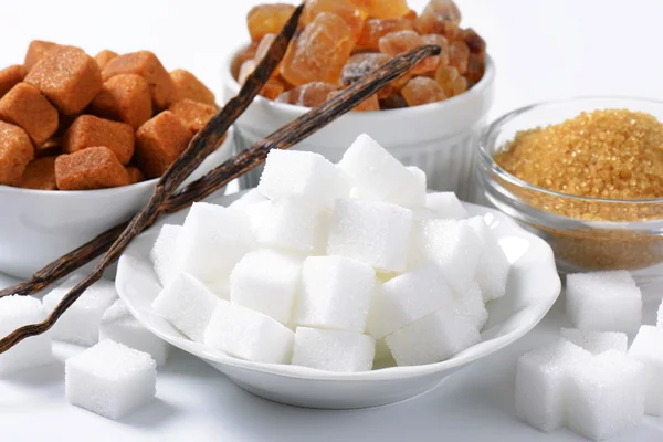 Diferite tipuri de zahăr — Fotografie, imagine de stoc