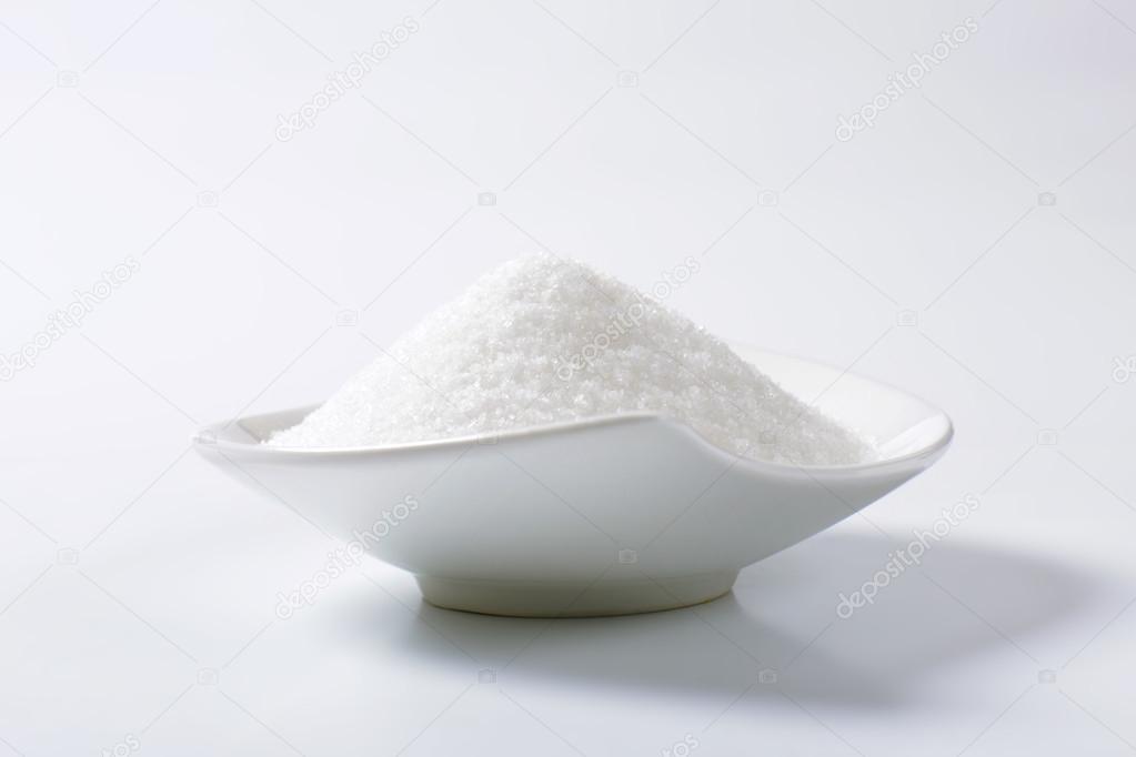 Bowl of granulated sugar