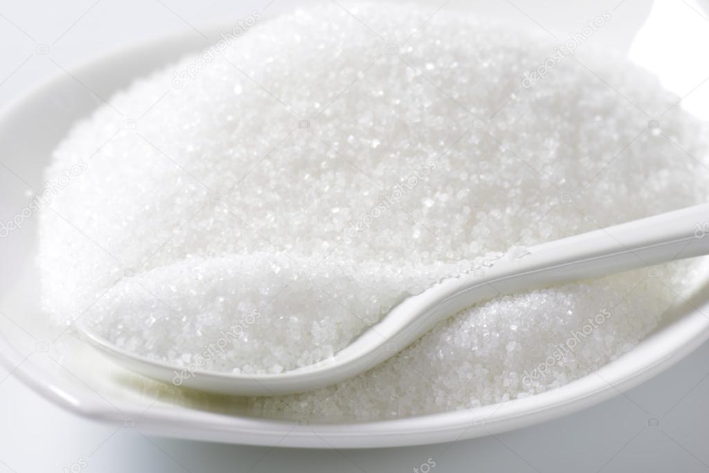 stock photo bowl of granulated sugar