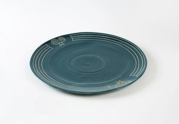 Mavi el yapımı seramik tabak — Stok fotoğraf