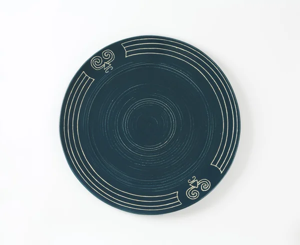 Kék kézzel készített kerámia tányér — Stock Fotó