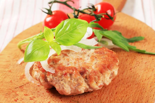 Panela carne frita patty — Fotografia de Stock