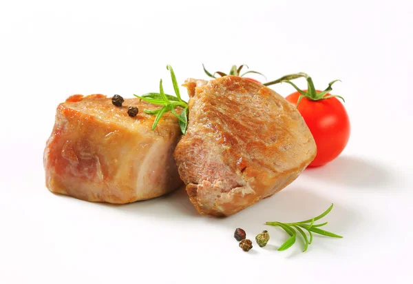 Pan seared varkensvlees medaillons — Stockfoto
