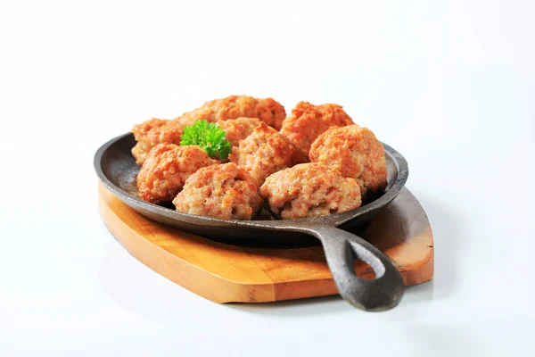 Pan-fried meat balls — Stock Photo, Image